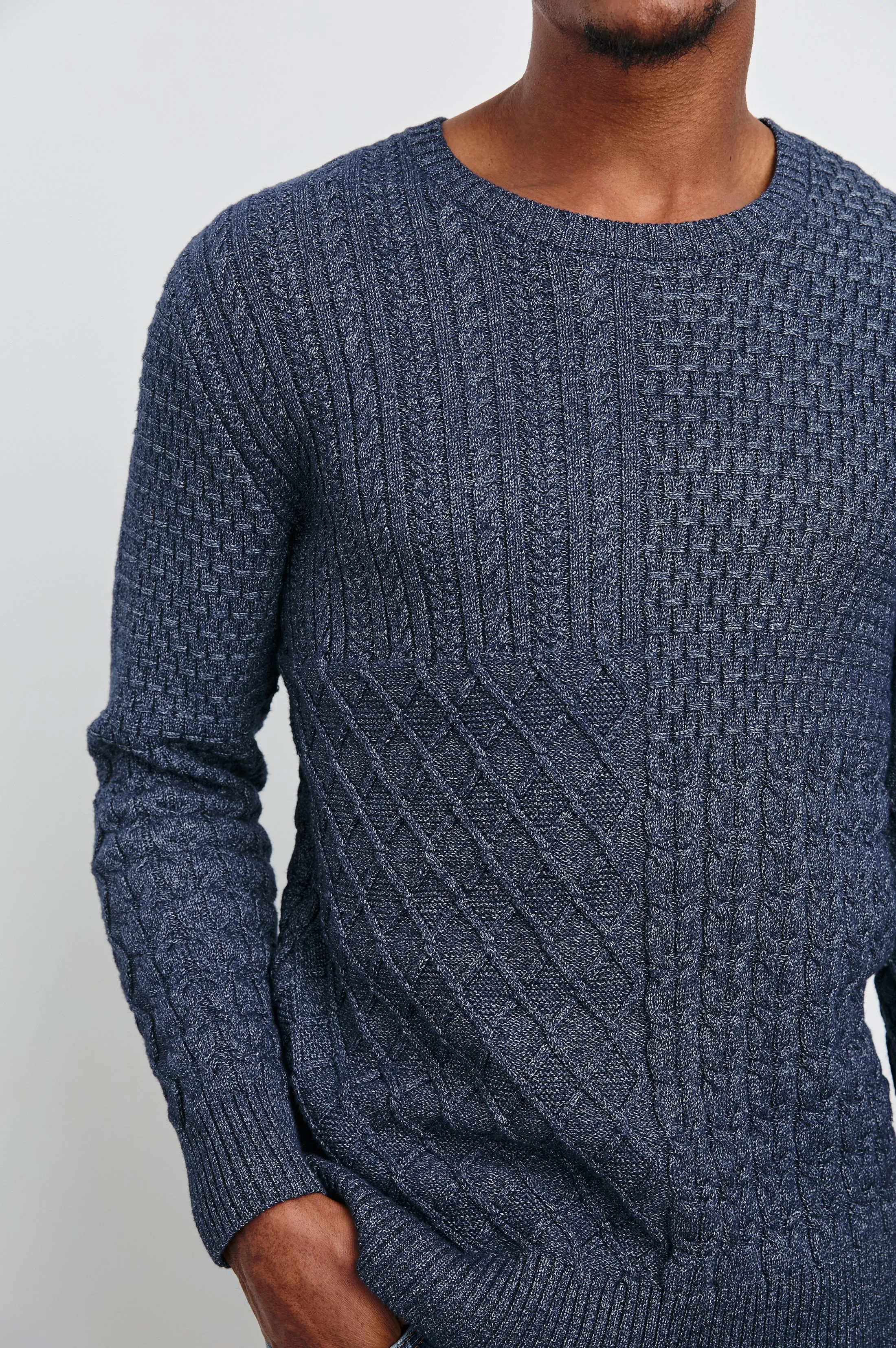 BIARRITZ SWEATER - MULTI WEAVE INDIGO