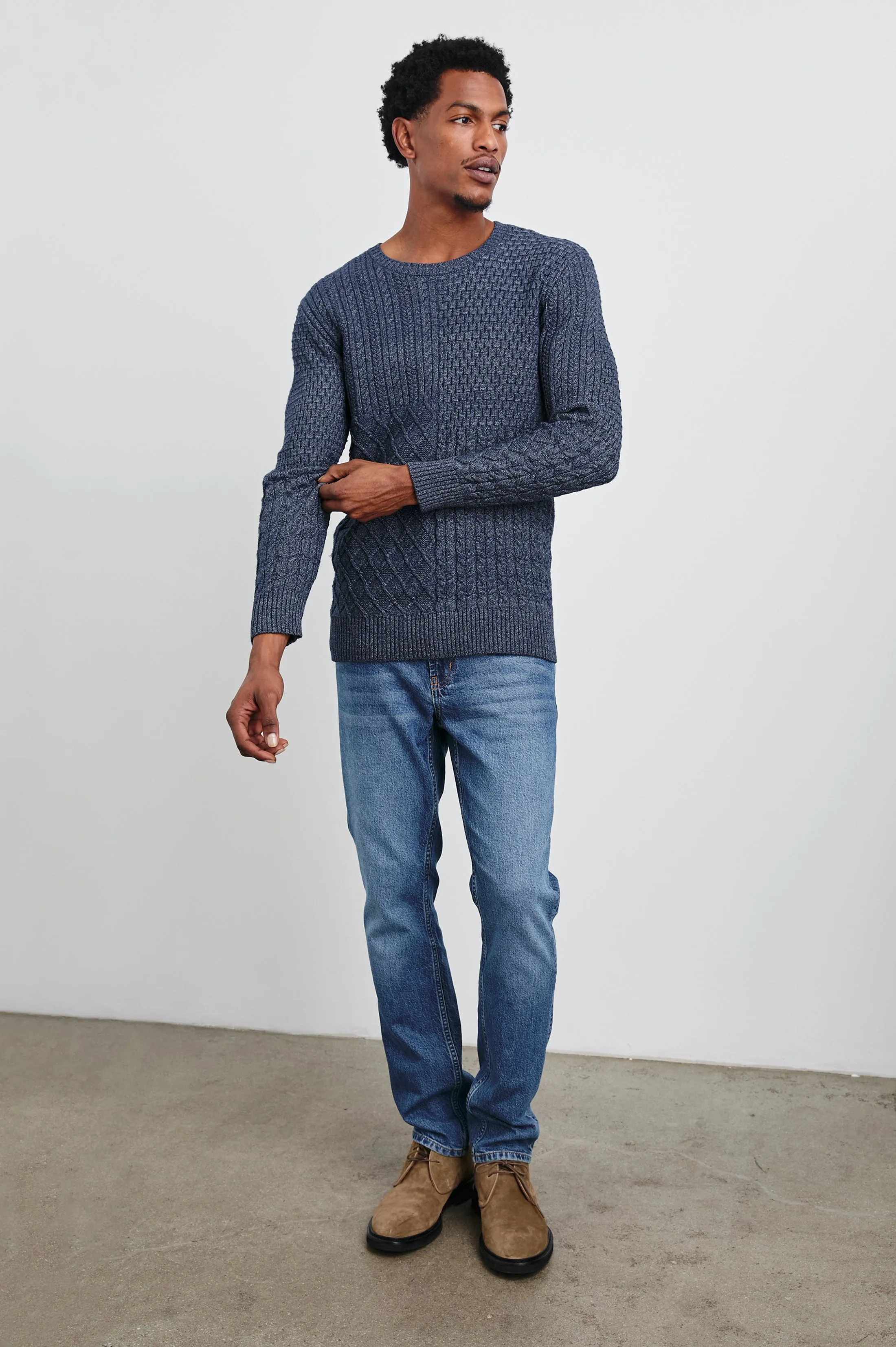 BIARRITZ SWEATER - MULTI WEAVE INDIGO