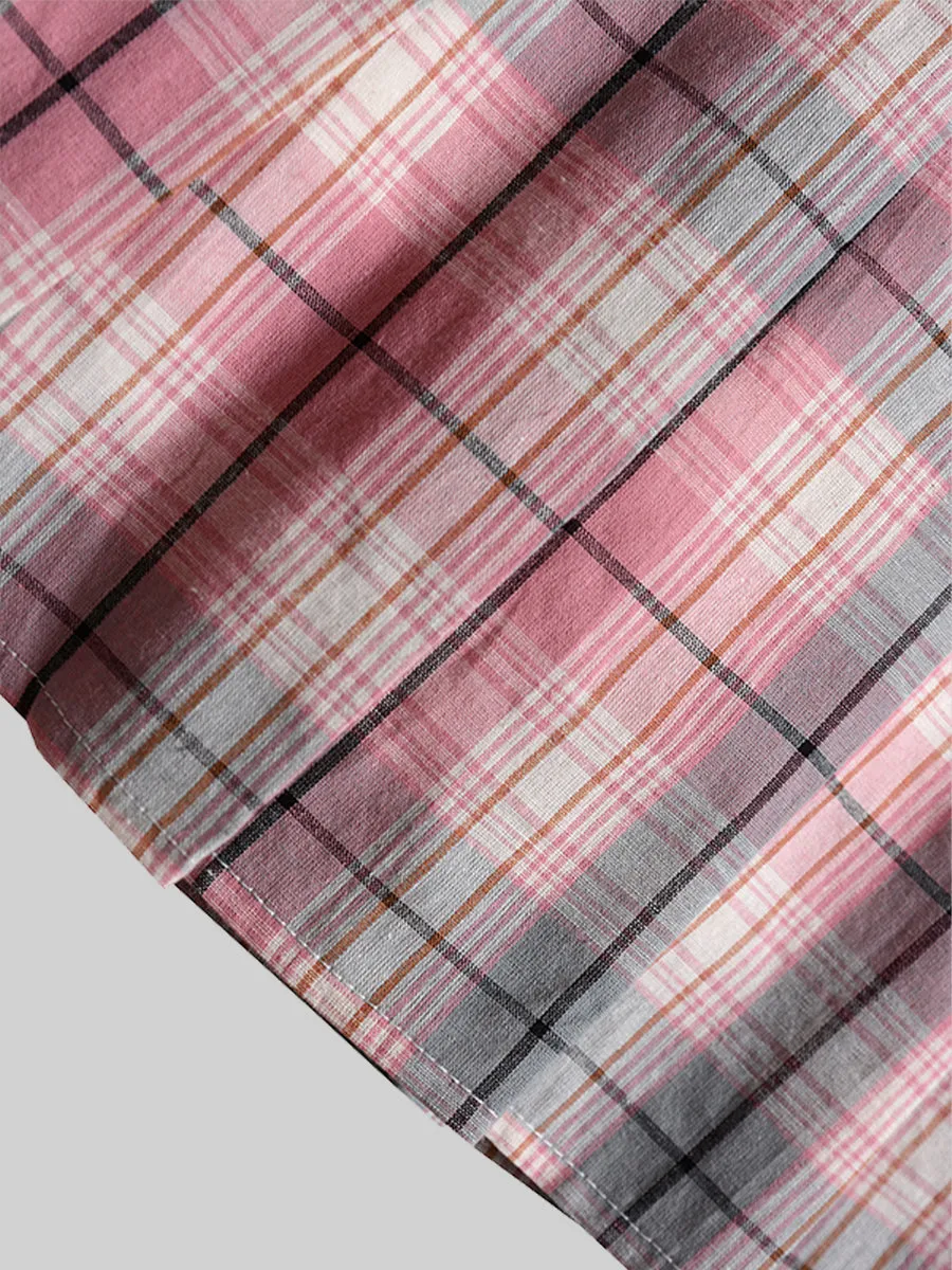 College Overlay Checkered Vest&Shirt&Skirt Three Pieces Set