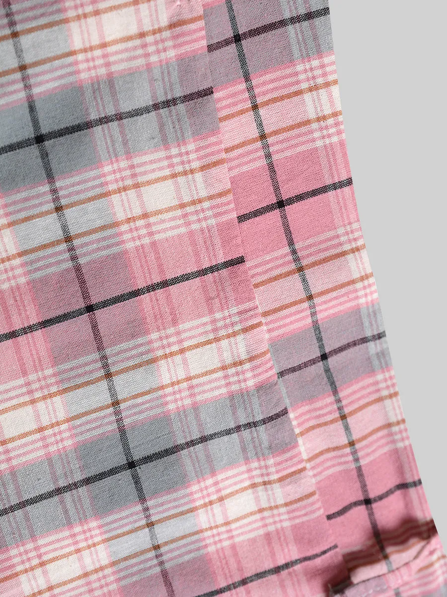 College Overlay Checkered Vest&Shirt&Skirt Three Pieces Set