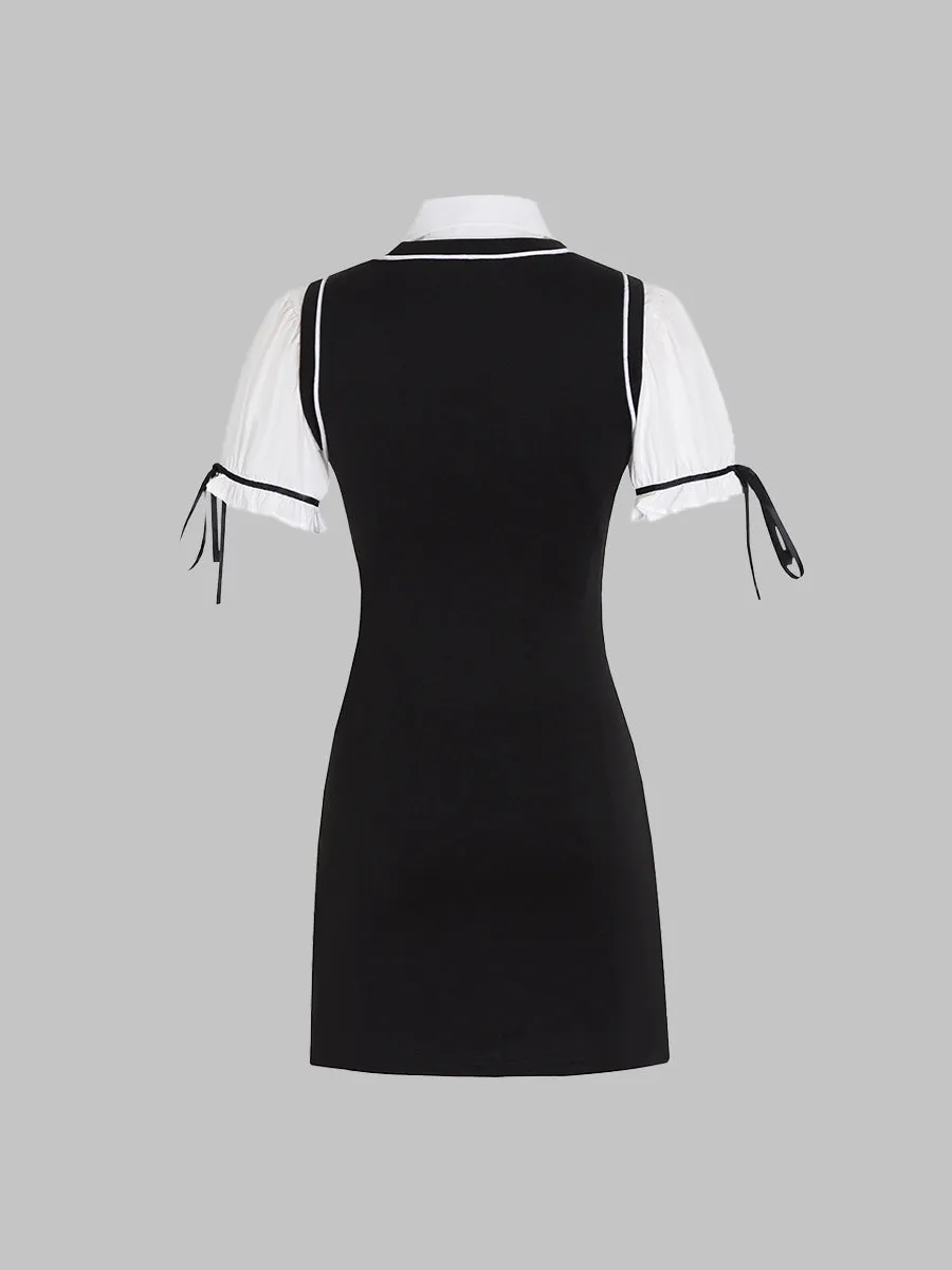 College White Shirt&Shirt Dress Set