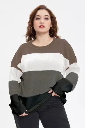 Color Block Striped Long Sleeves Sweater