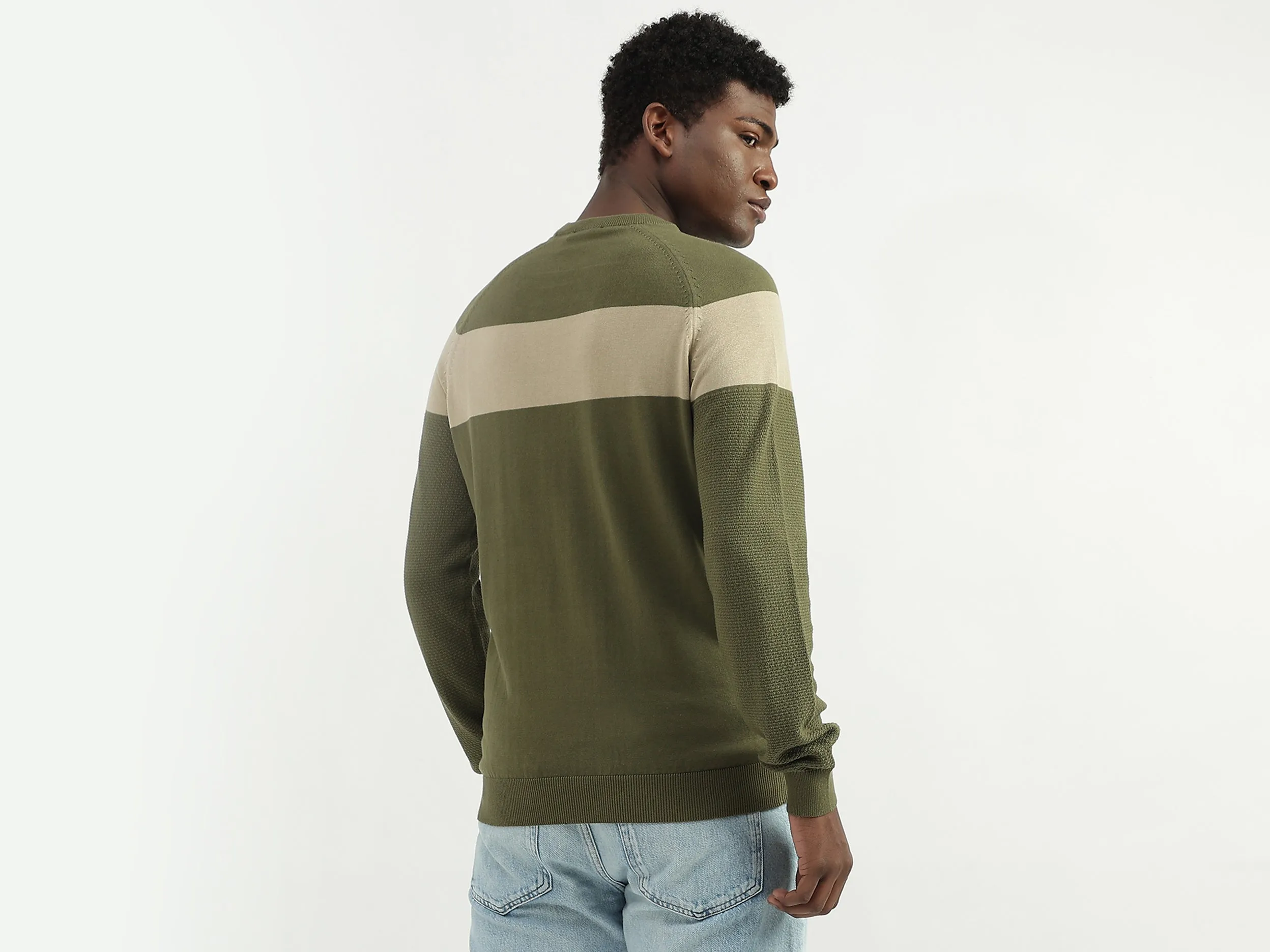Cotton Printed Round Neck Mens Sweaters