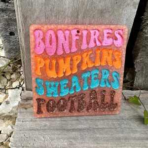 Fall Bonfires, Pumpkins, Sweaters Car Freshie