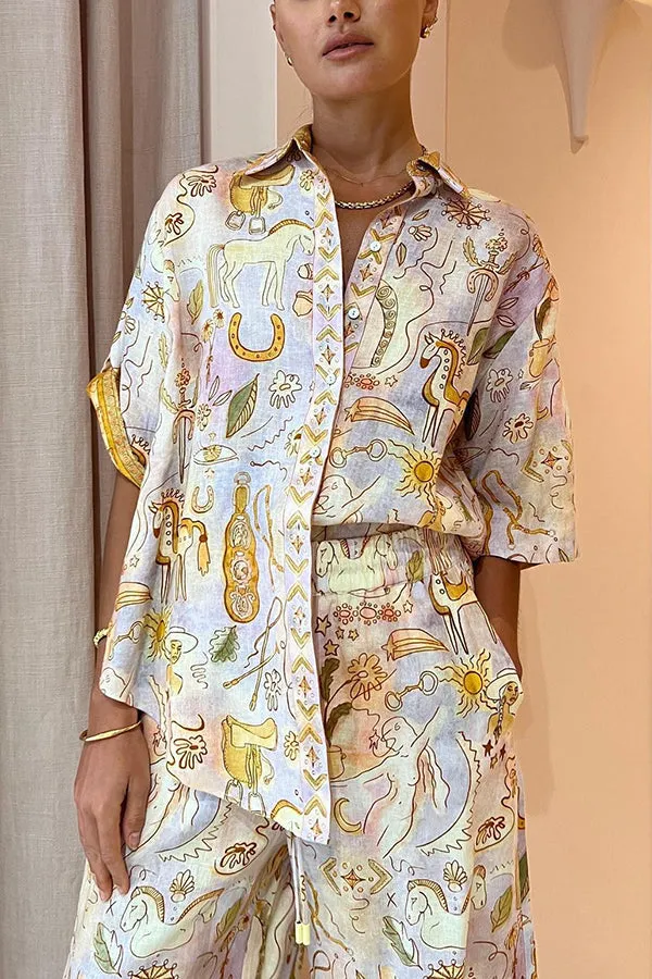 Faye - Sunshine Mythology Button-Down Blouse