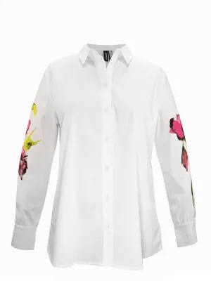 Floral Sleeve Button Down Blouse