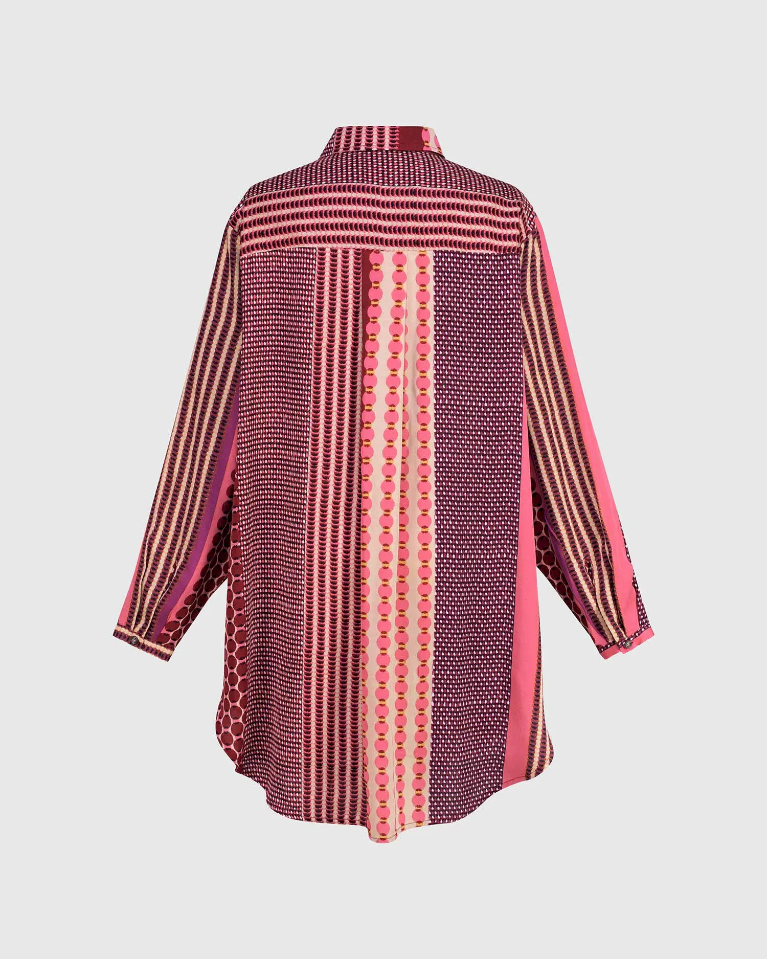 Half Button Front Shirt Blouse, Berry by Alembika