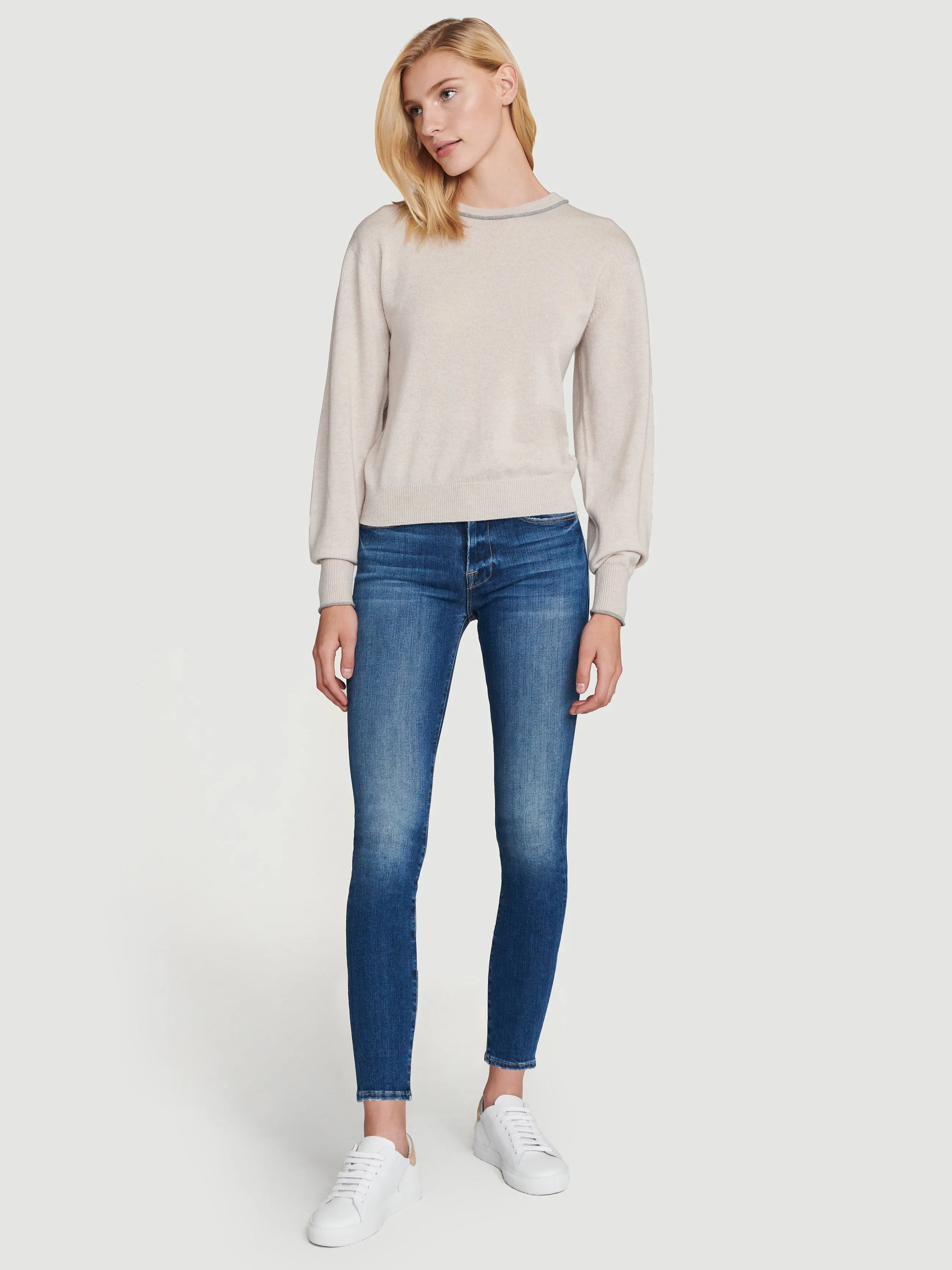 Jersey Roll Crew -- Oatmeal Heather