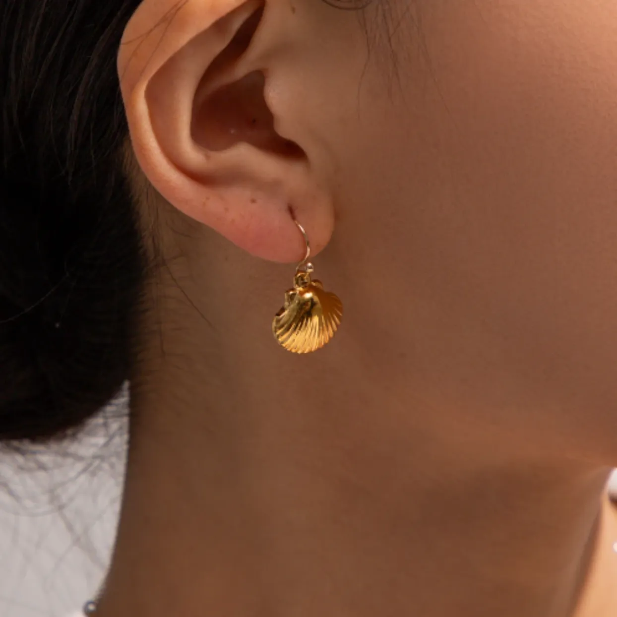 MERMAID SHELLS  18K GOLD  WATERPROOF EARRINGS