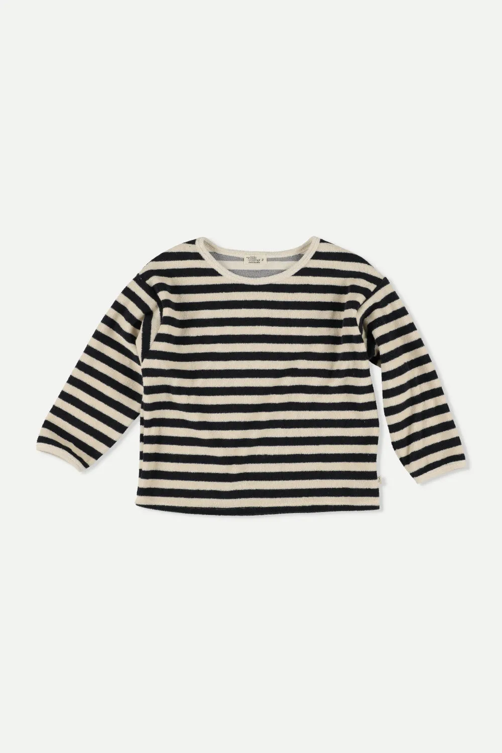 Organic toweling stripes sweatshirt