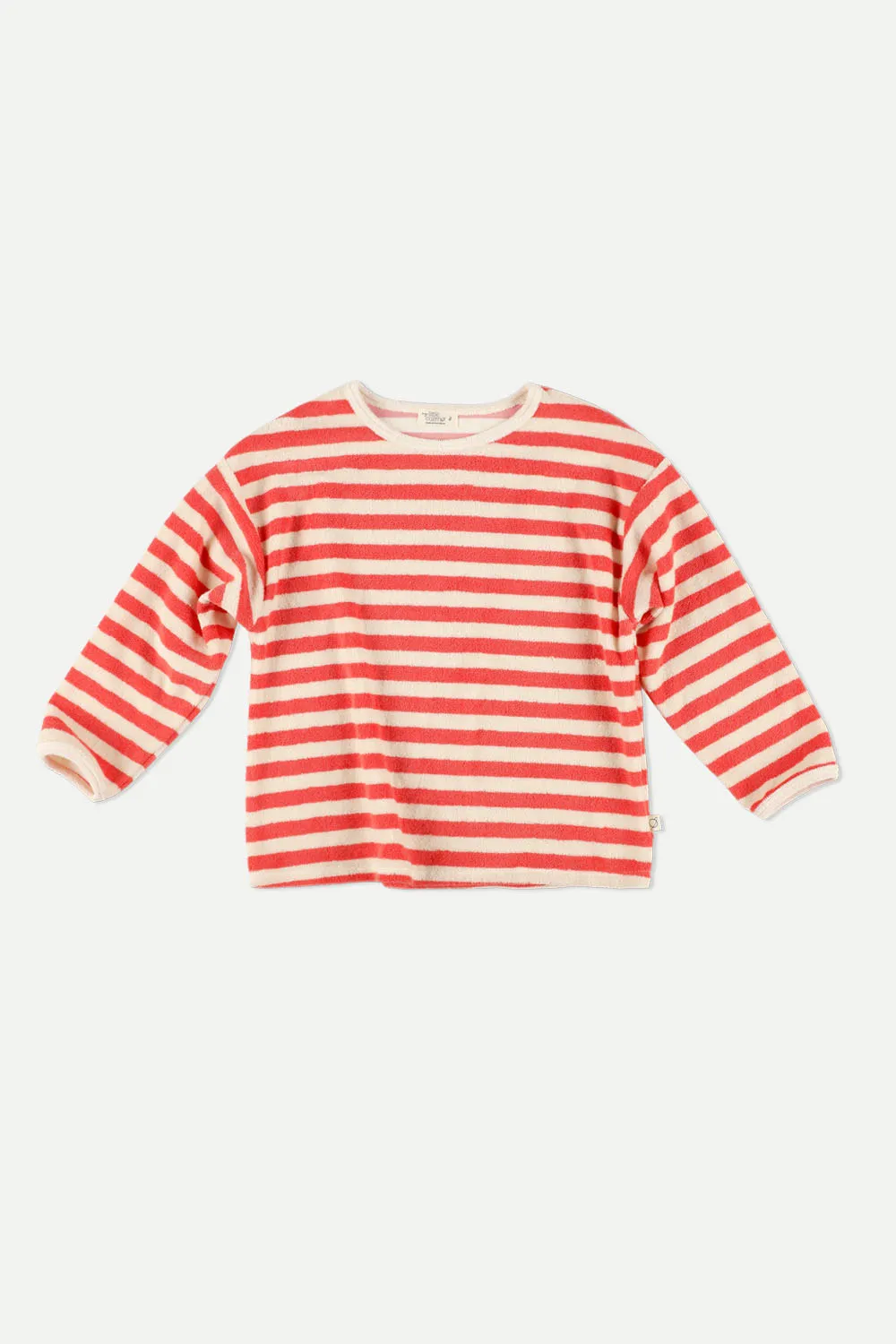 Organic toweling stripes sweatshirt