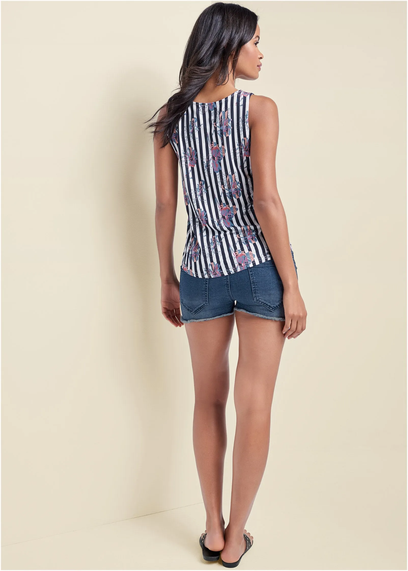 Printed Top Two Pack - Navy & White