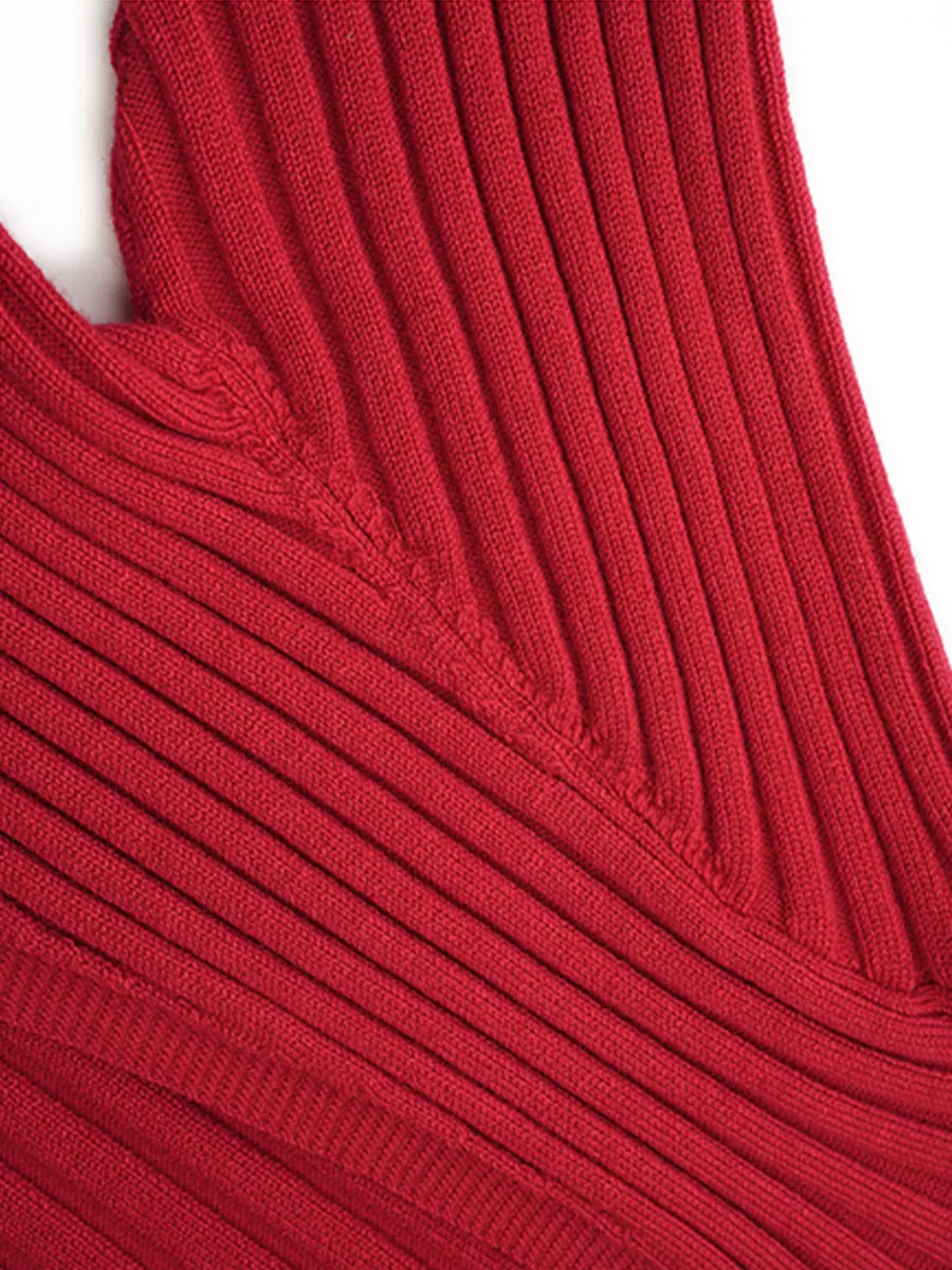 Red Knit Slim Top