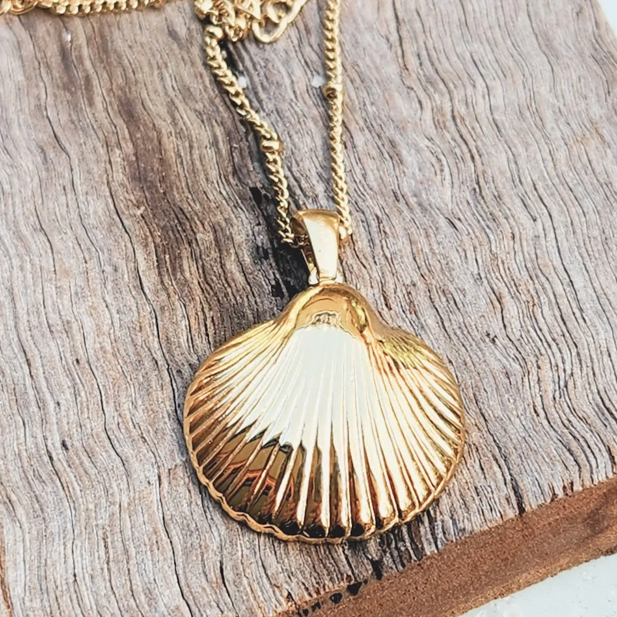SEA SHELLS OF GOLD  - WATERPROOF 18K GOLD SHELL NECKLACE