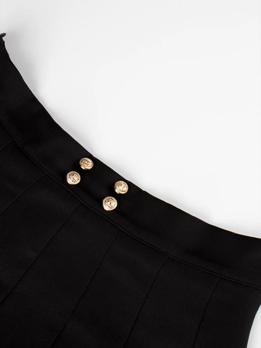 Solid Color Shirt & Skirt & Blazer with Tie Set