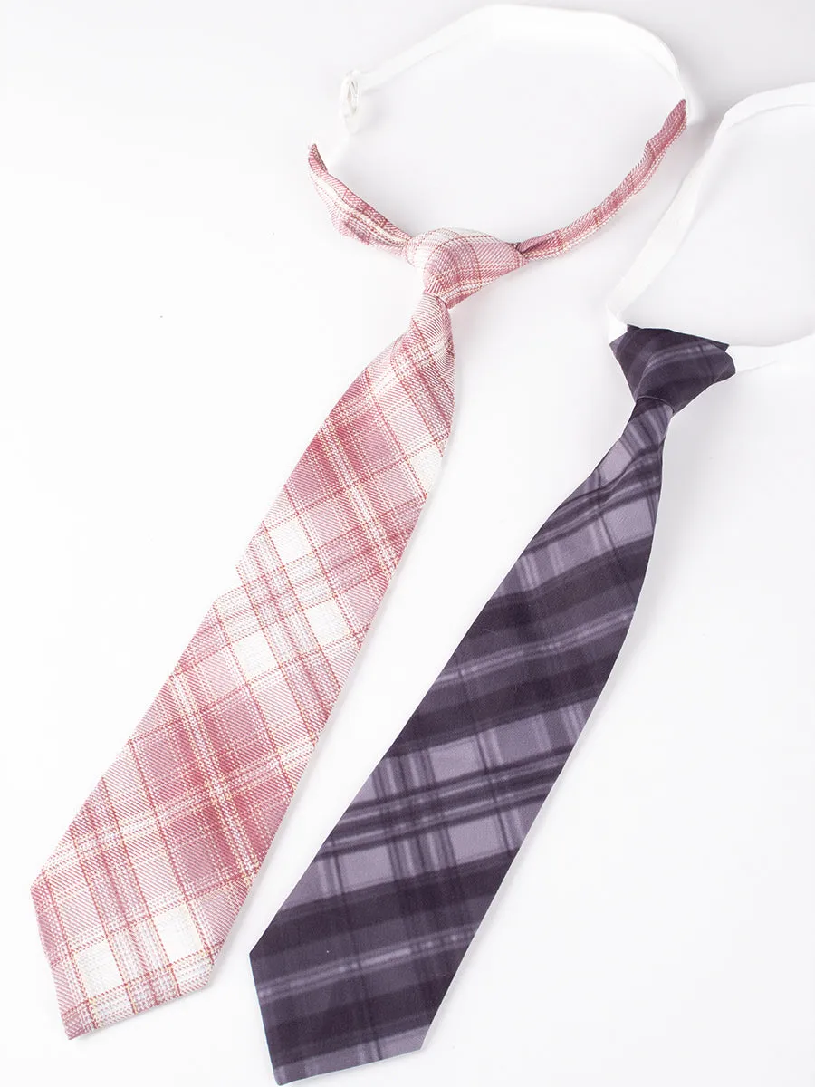 Solid Color Shirt & Skirt & Blazer with Tie Set