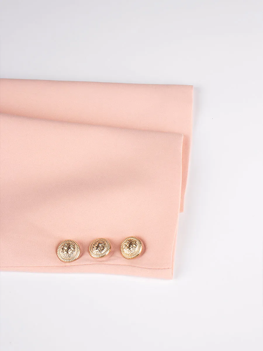 Solid Color Shirt & Skirt & Blazer with Tie Set