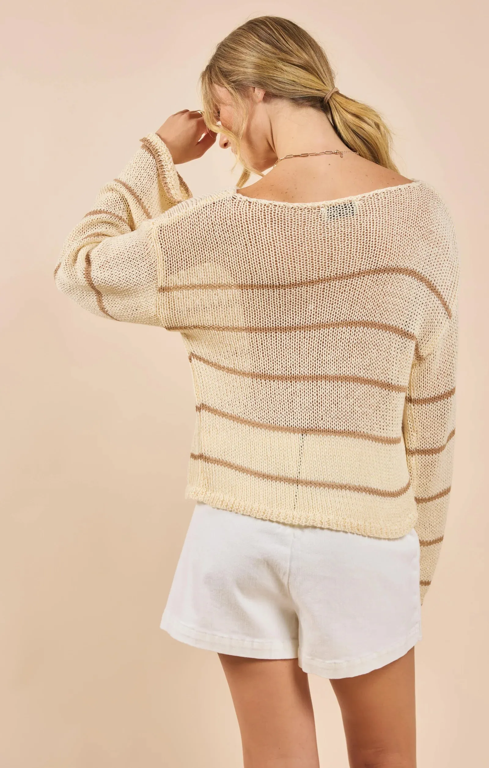 Tan Taylor Striped Sweater