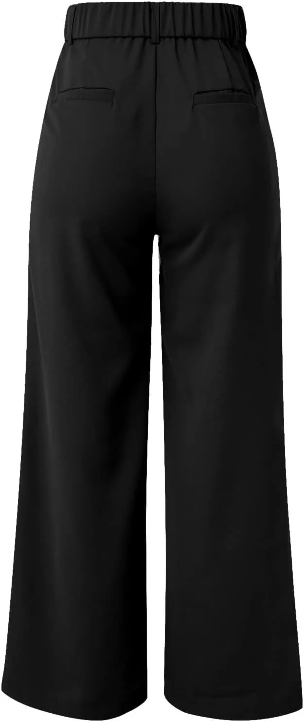 Women's Cotton Linen Summer Fashion Pants Elastic Waist Long Lounge Slim Fit Trouser Trendy