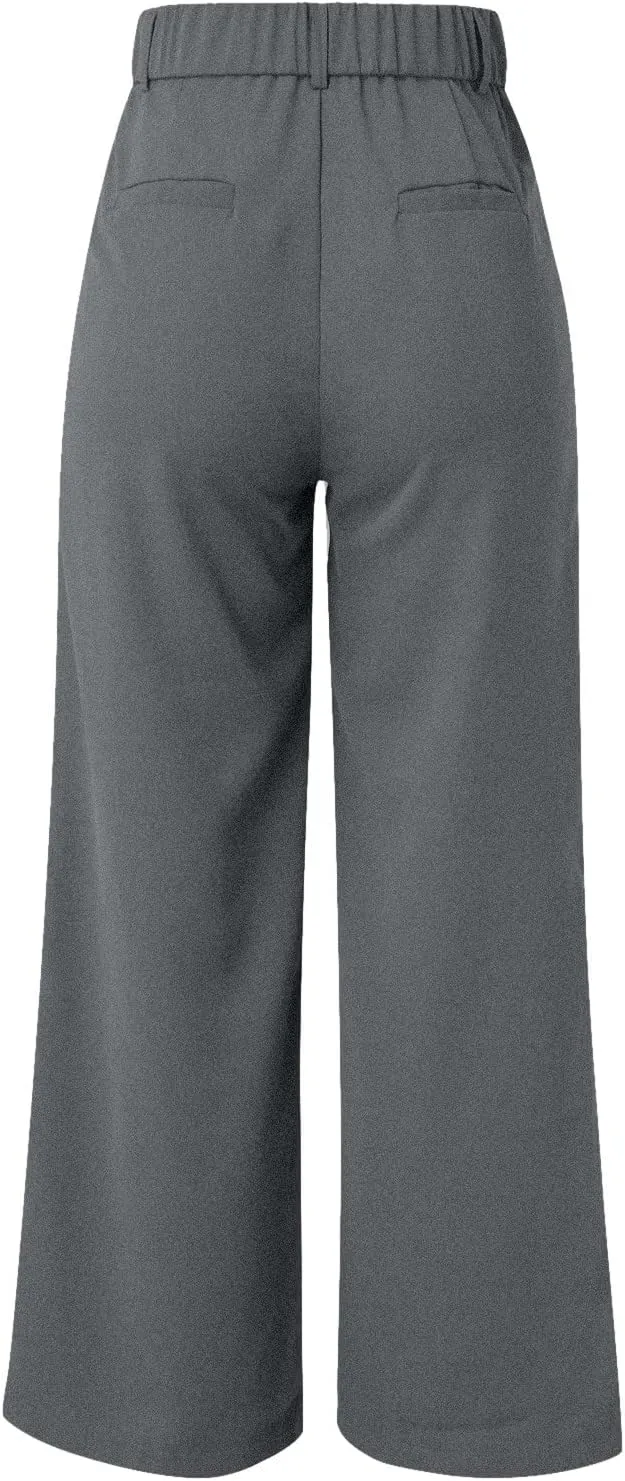 Womens Linen Blend Summer Casual Loose Pant Trousers High Waist Straight Slim Fit Pants Travel