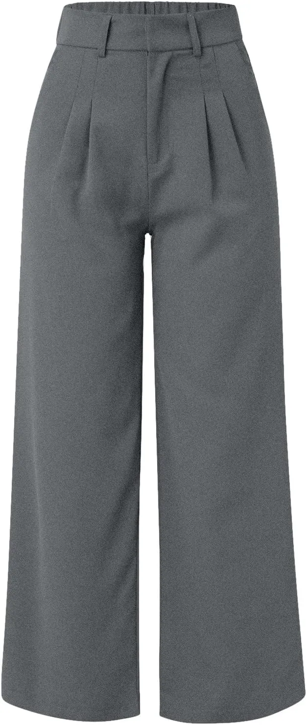 Womens Linen Blend Summer Casual Loose Pant Trousers High Waist Straight Slim Fit Pants Travel